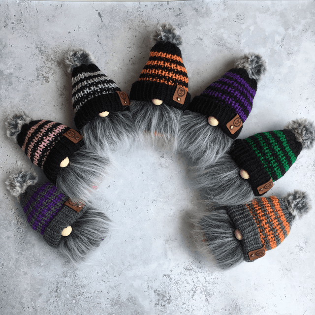 Mini stripy halloween gnomes